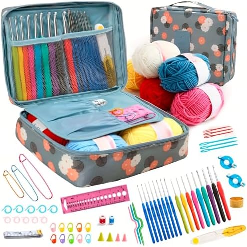 Mapskey 103 PCS Crochet Kit with Crochet Hooks Yarn Set, Bundle