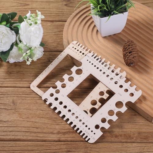 PEOVLVN 2 Pcs Crochet Gauge Measuring Tool, Crochet Stitch Counter