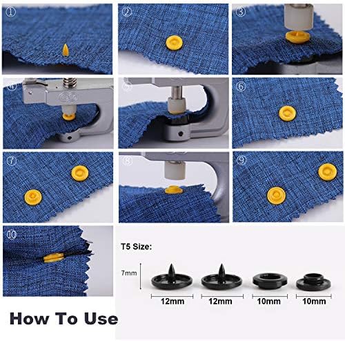 EuTengHao 1440Pcs Plastic Snap Buttons No-Sew Snap Fasteners T5 Snaps