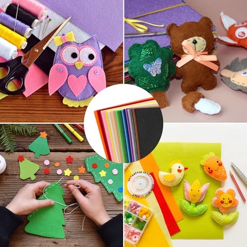 40PCS 12 x 12”(30 X 30cm), 2mm Thick Stiff Felt Fabric Sheets Assorted