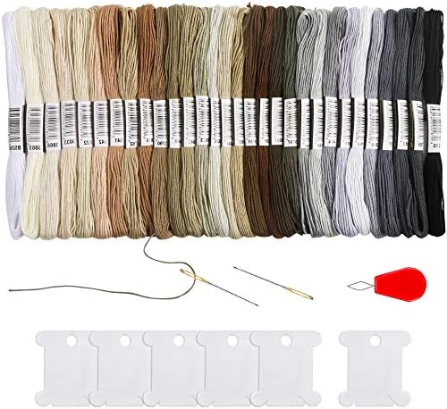Pllieay 30 Skeins Friendship Bracelets Floss, Cross Stitch Threads