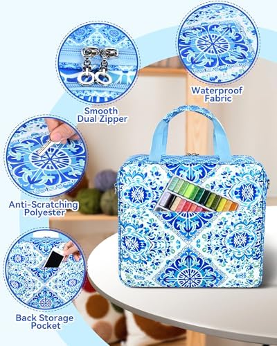 Telawsfun Embroidery Project Bag Organizer, Removable Binder