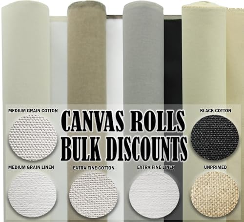 Canvas Rolls for Painting, Cotton Duck Canvas Fabric by the Yard.