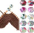 Tucnoeu 10 Pcs Hexagon Print Knitting Needle Stoppers, Print Knitting