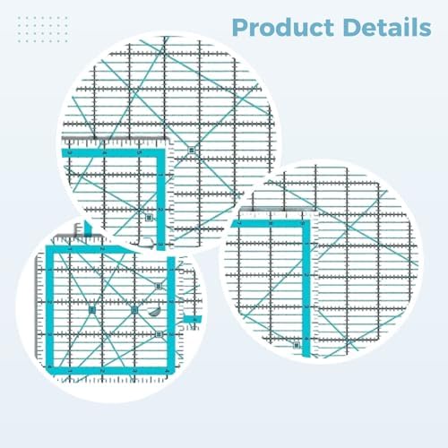 Quilting Rulers Set: 6 Pcs, Acrylic, 11.4 X 10.2 in, Anti-Slip, with