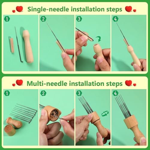 IMZAY Needle Felting Tools, 60 Pcs 3 Sizes Needle Felting Supplies