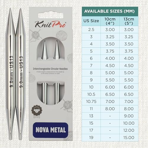 KnitPro Nova Interchangeable Circular Needles 5" (13cm) | US Size 13