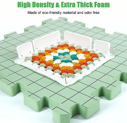 9 PCS Knitting Mats, 0.75in Thick Blocking Board for Crocheting, 12 in