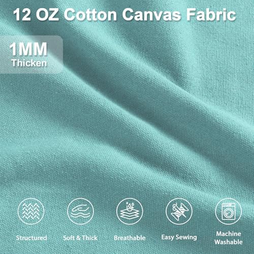 12oz Heavy Duty Canvas Fabric, 59" W Natural Cotton Duck Cloth 1 Yard