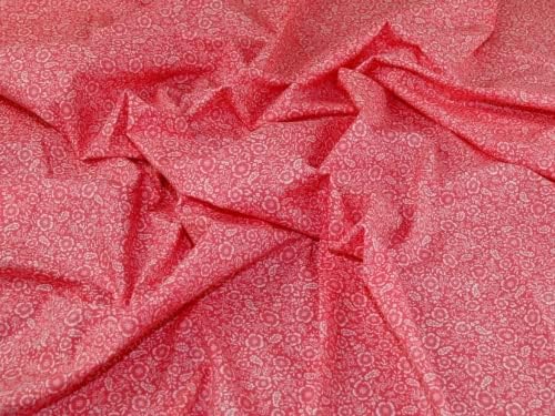Rose & Hubble Cotton Poplin Fabric Coral - per Meter