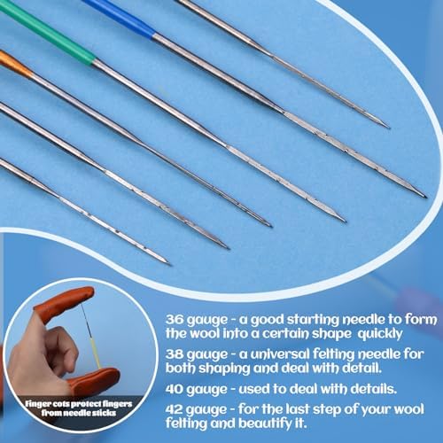Mayboos 42 Pcs Needle Felting Needles, Wool Felting Supplies