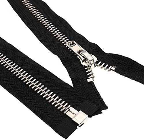 Leekayer #10 26 Inch Zippers for Jackets Sewing Coats Crafts Silver
