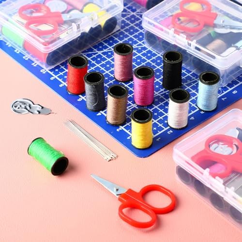 Wavwavw 24 Pcs Mini Travel Sewing Kit Small Sewing Kit Beginner DIY