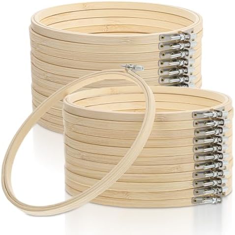 24 Pcs 8 Inch Embroidery Hoops, Decorative Round Cross Stitch Hoop