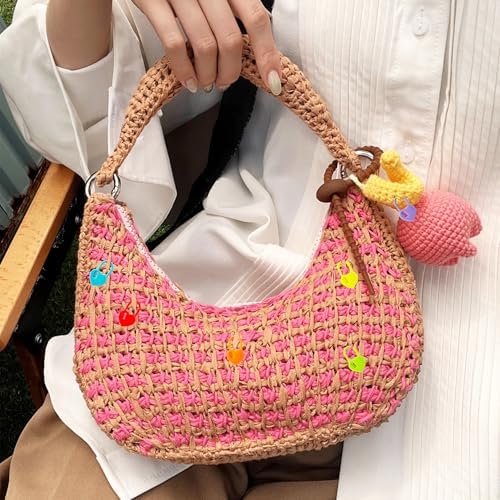 500PCS Plastic Crochet Stitch Markers, Heart Shape Locking Needle