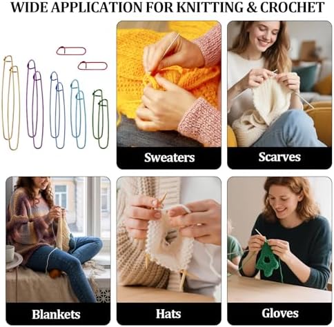 12pcs Knitting Stitch Holders Set, Aluminum Yarn Stitch Holder