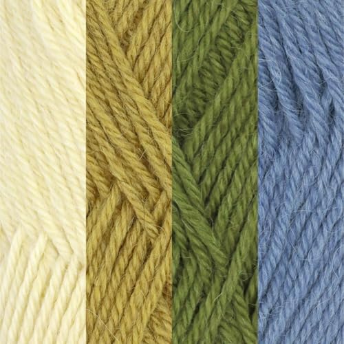 JubileeYarn Woolly Alpaca Yarn - Shades of Blue - 4 Skeins