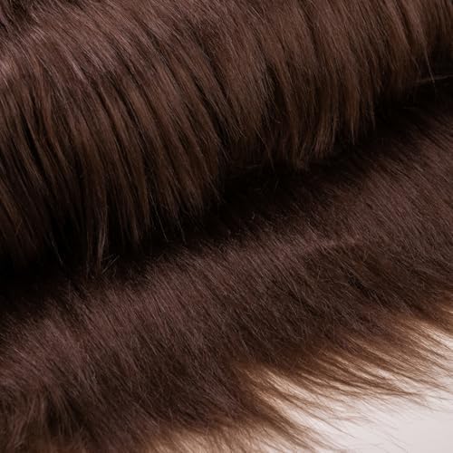 Brown Faux Fur Fabric by The Yard for Crafts 36" X 61" Inch Wide Furry