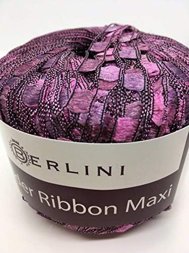Berlini Ladder Ribbon Maxi Yarn #137 Clematis - Lilac, Pink, Wine