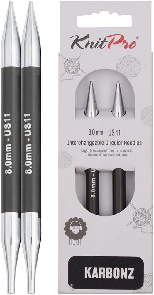 KnitPro Karbonz Interchangeable Circular Needle 5" (13cm) | US Size 11