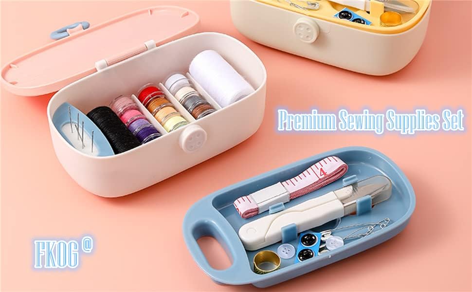 FKOG Sewing Project Kit, 135 Pcs Family Sewing Supplies Repair Kit