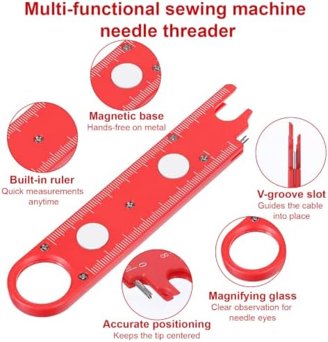 Heclia 3Pcs Quick Needle Threader for Sewing Machine 4in1 Quick Sewing
