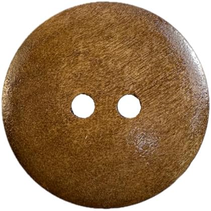 MTCELL 30 Pcs Classic 2-Hole Convex Wooden Buttons, 1.5-Inch (38mm)