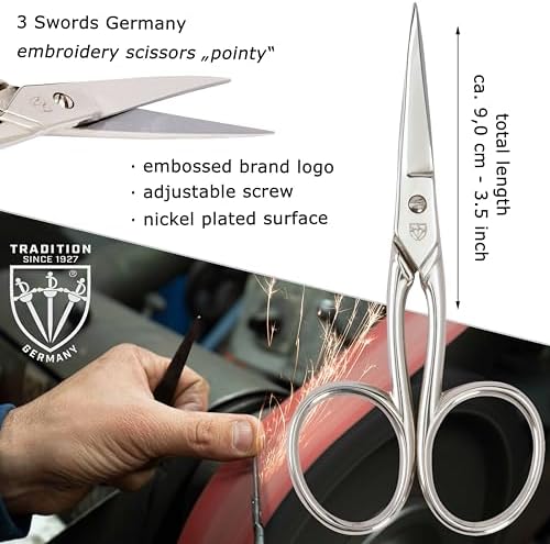 3 Swords Germany - Embroidery Scissors, Shears for Art Work, Daily Use
