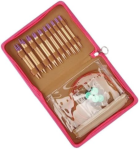 GLOGLOW Circular Knitting Needle Kit, Bamboo and Stainless Steel