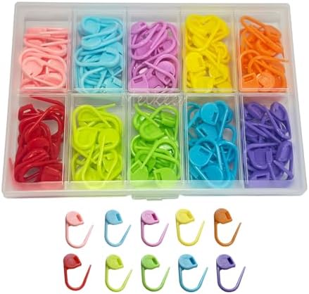 Meikeer 150PCS Locking Stitch Markers with Storage Box, 10 Colors