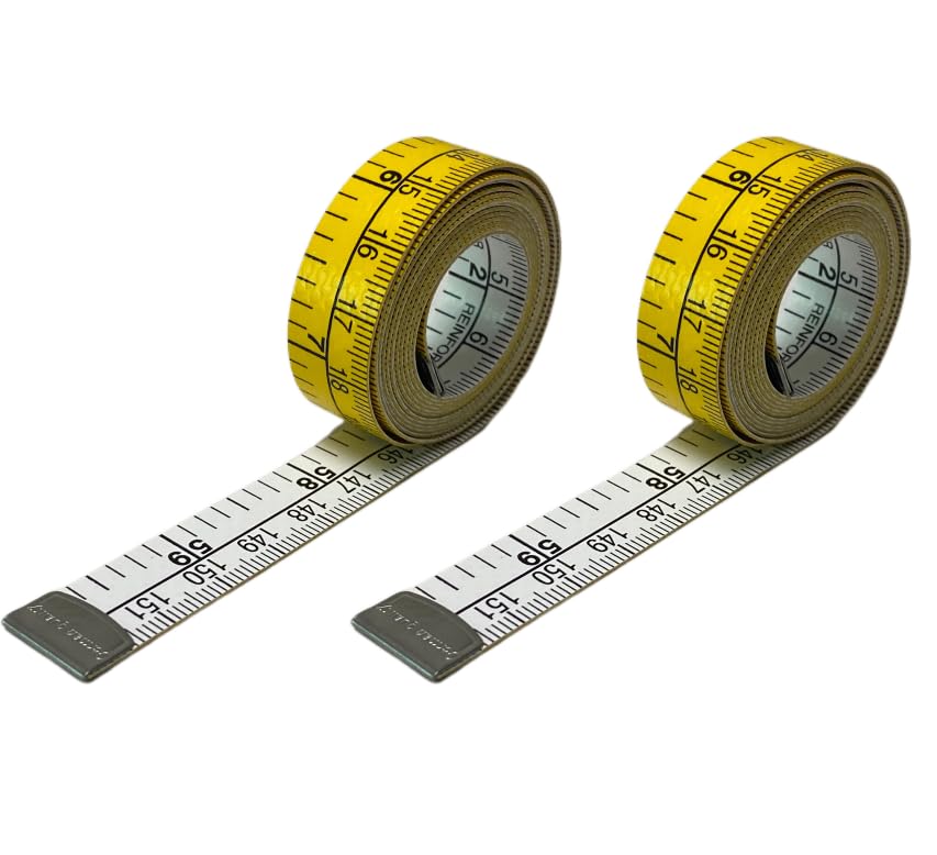 2pack Inch+cm Scale & Double Sided Fiber Glass Measuring Tape Ruler