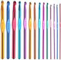 BCMRUN Aluminum Crochet Hook Set, 14 Pieces, 2-10mm