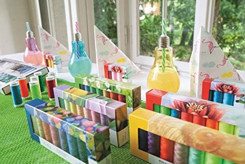 Mettler Polysheen Each 8 Colors Neon Colors Thread (Set of 1), 1500