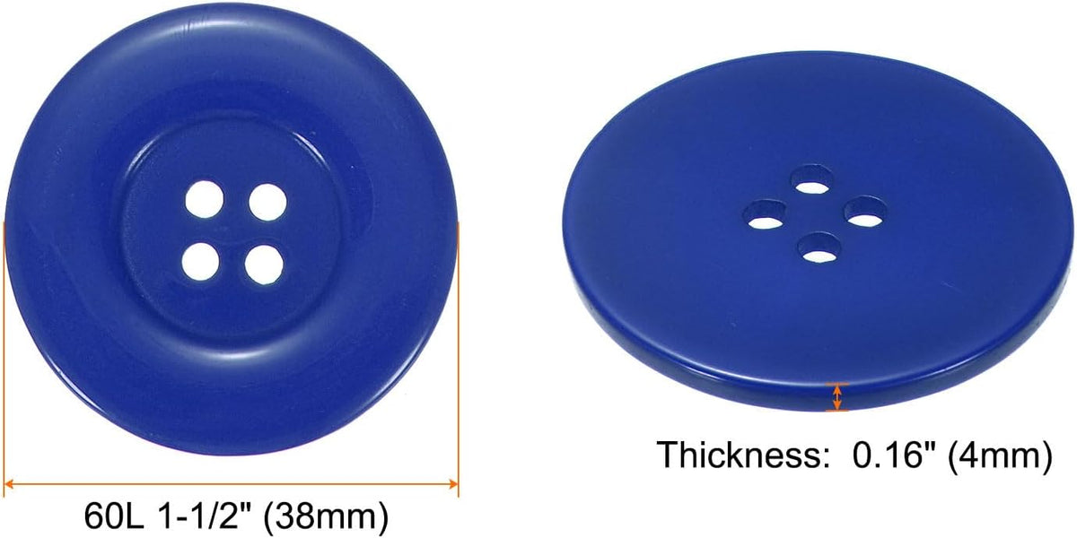 HARFINGTON 10pcs 60L Sewing Buttons 1-1/2"(38mm) Resin Round Flat