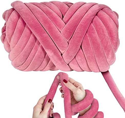 Super Soft Velvet Bulky Yarn, Dark Pink, 2.2 LBS, 36 Yards