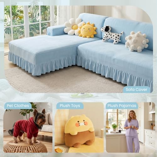 43.3" Wide Soft Cotton Flannel Fabric by the Yard, 190GSM Lightweight