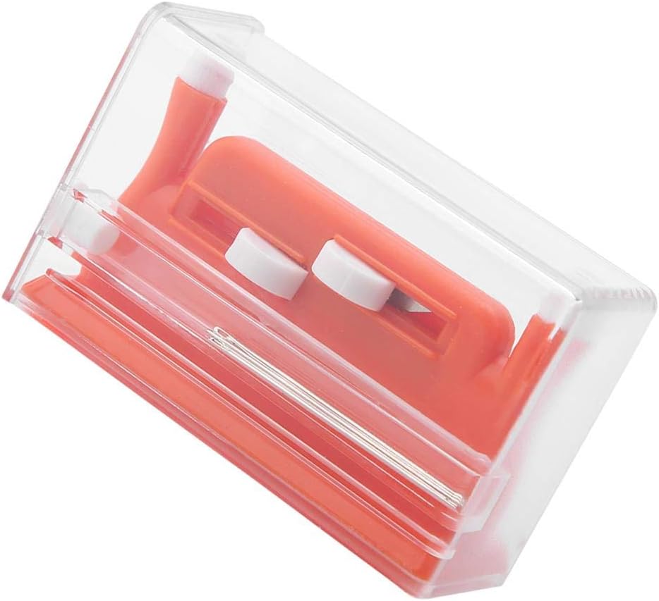Desk Needle Threader, Hand Threader Red Double Hole Needle Threader