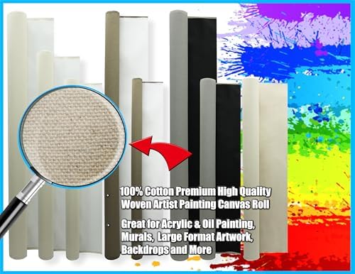 Canvas Rolls for Painting, Cotton Duck Canvas Fabric by the Yard.