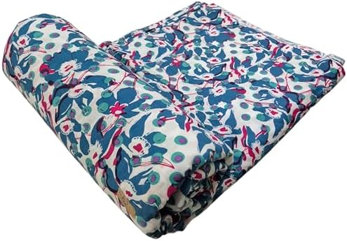 100% Cotton Fabric by The Yard - Hand Block Print 42” Width Precut