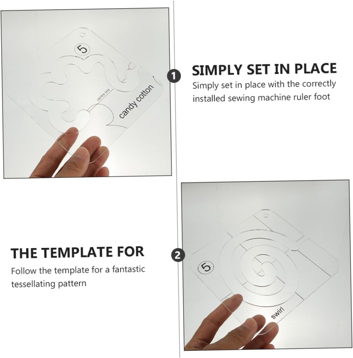 Acrylic Quilting Template 4 Piece Set for Pattern Guidance