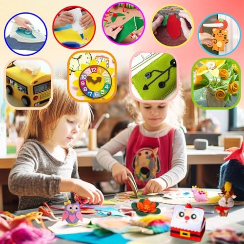 Jtnohx Felt for Crafts, 16 Pcs Felt Fabric, 7"×11.3" Stiff Felt