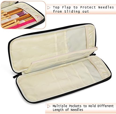 Teamoy Knitting Needles Case, Travel Organizer Storage Bag, Purple