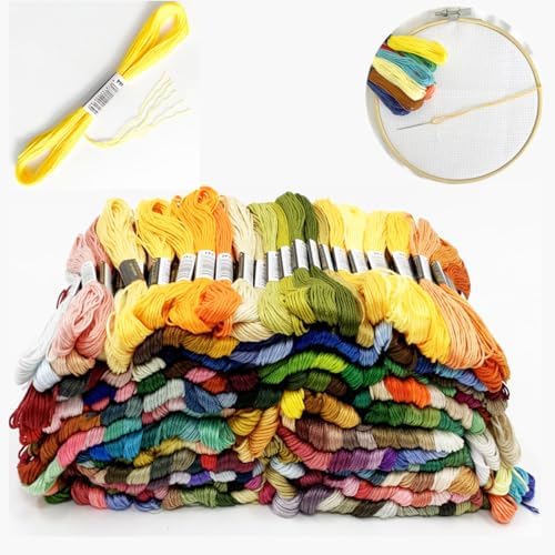 Rainbow Color Embroidery Floss with Cotton for Cross Stitch Threads