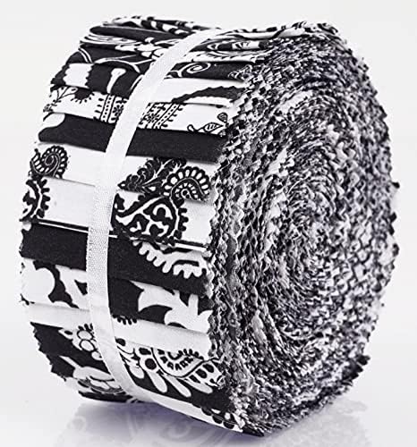Soimoi 40Pcs Block & Paisley Print Cotton Precut Fabrics for Quilting