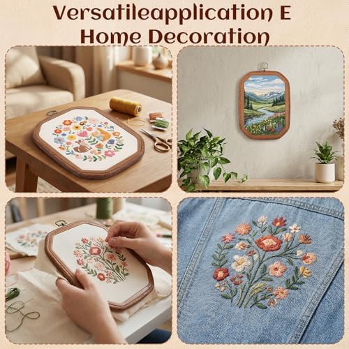 Tucnoeu Resin Embroidery Hoops, 10 x 7 Inch Vintage Cross Stitch Hoops