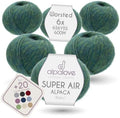 Super Air Worsted Yarn, Air-Spun Alpaca Fiber, Lightweight, 4 Skeins