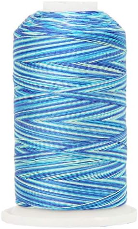 ThreadArt Multicolor Cotton Thread, 600M 40/3, Ocean Teals 3328