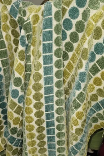 Upholstery Vintage Chenille, Geometric Pattern,54" Wide Sold by Yard