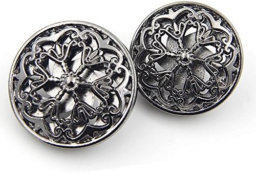 10PCS Clothes Button - Fashion Hollow Flower Metal Shank Round Shaped