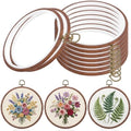 Kuyeyzu 12 Pcs 8 Inch Embroidery Hoop Frame Set Round Imitated Wood